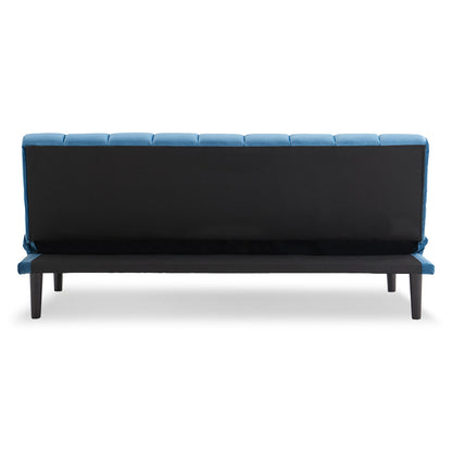 Sarantino Faux Suede Fabric Sofa Bed Furniture Lounge Seat Blue