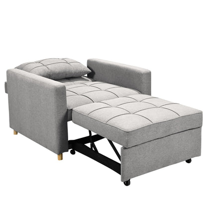 Sarantino Suri 3-in-1 Convertible Sofa Chair Bed Lounger - Light Grey