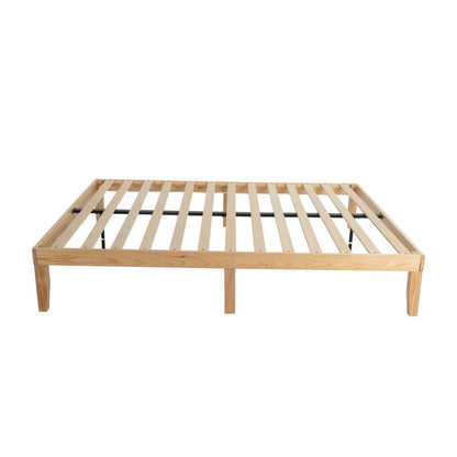 Warm Wooden Natural Bed Base Frame Double