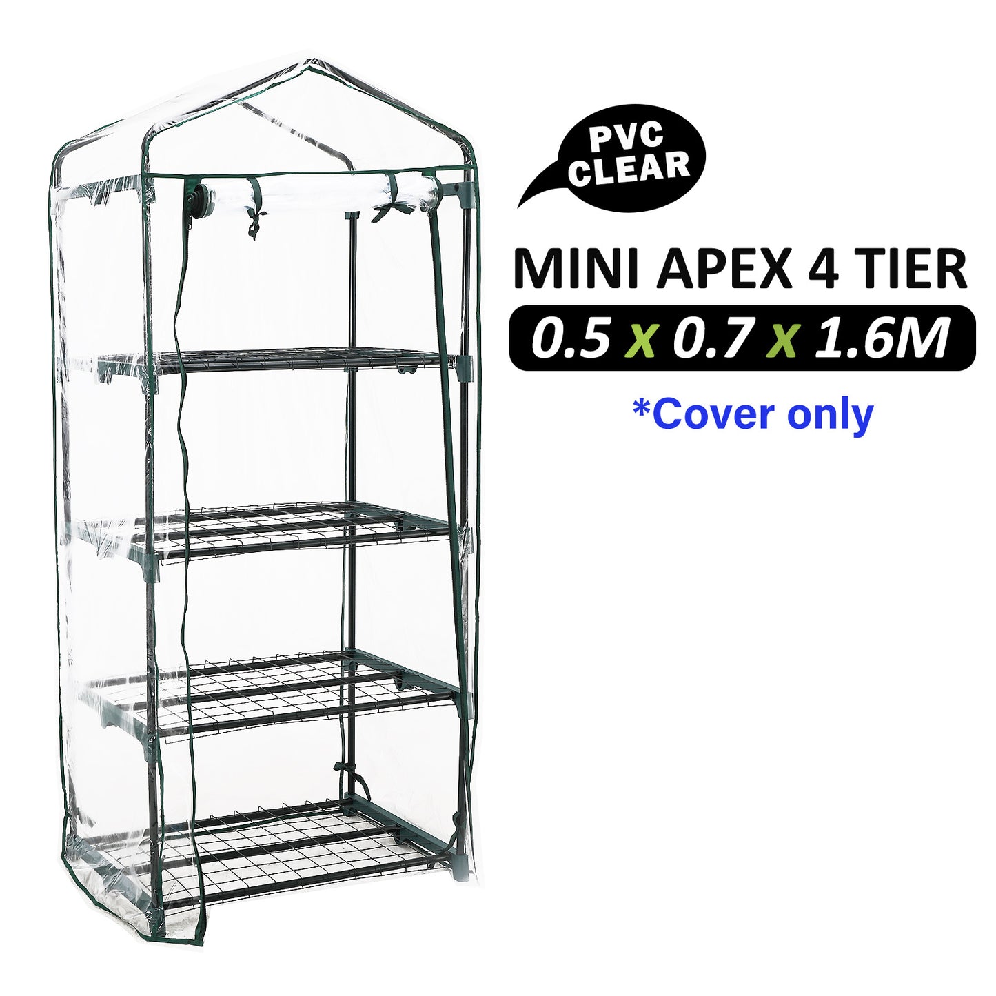 Home Ready Apex Mini Garden Greenhouse Shed PVC Cover Only