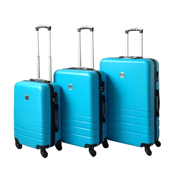 JetStream ABS Luggage Suitcase Set 3 Code Lock Travel Carry  Bag Trolley Aqua 50/60/70