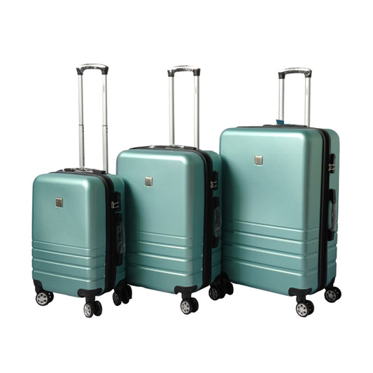 JetStream Expandable ABS Luggage Suitcase Set 3 Code Lock Travel Carry  Bag Trolley Green