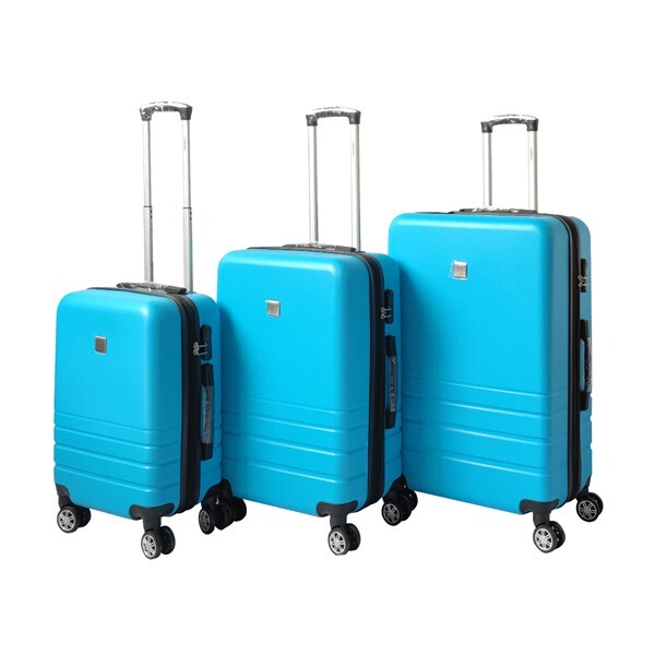 JetStream Expandable ABS Luggage Suitcase Set 3 Code Lock Travel Carry  Bag Trolley Aqua