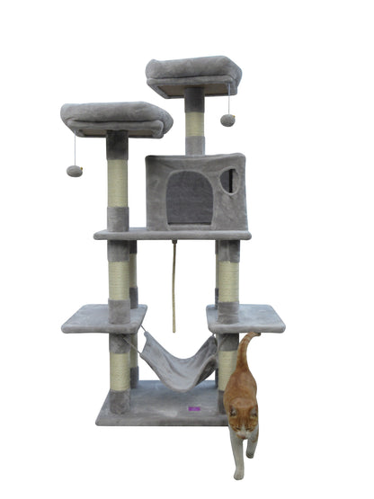 Catify 145 cm Cat Scratching Post Tree Scratcher Pole-Little Grey