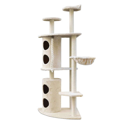 Catify 170cm XL Multi Level Cat Scratching Post Tree Post House Tower-Beige