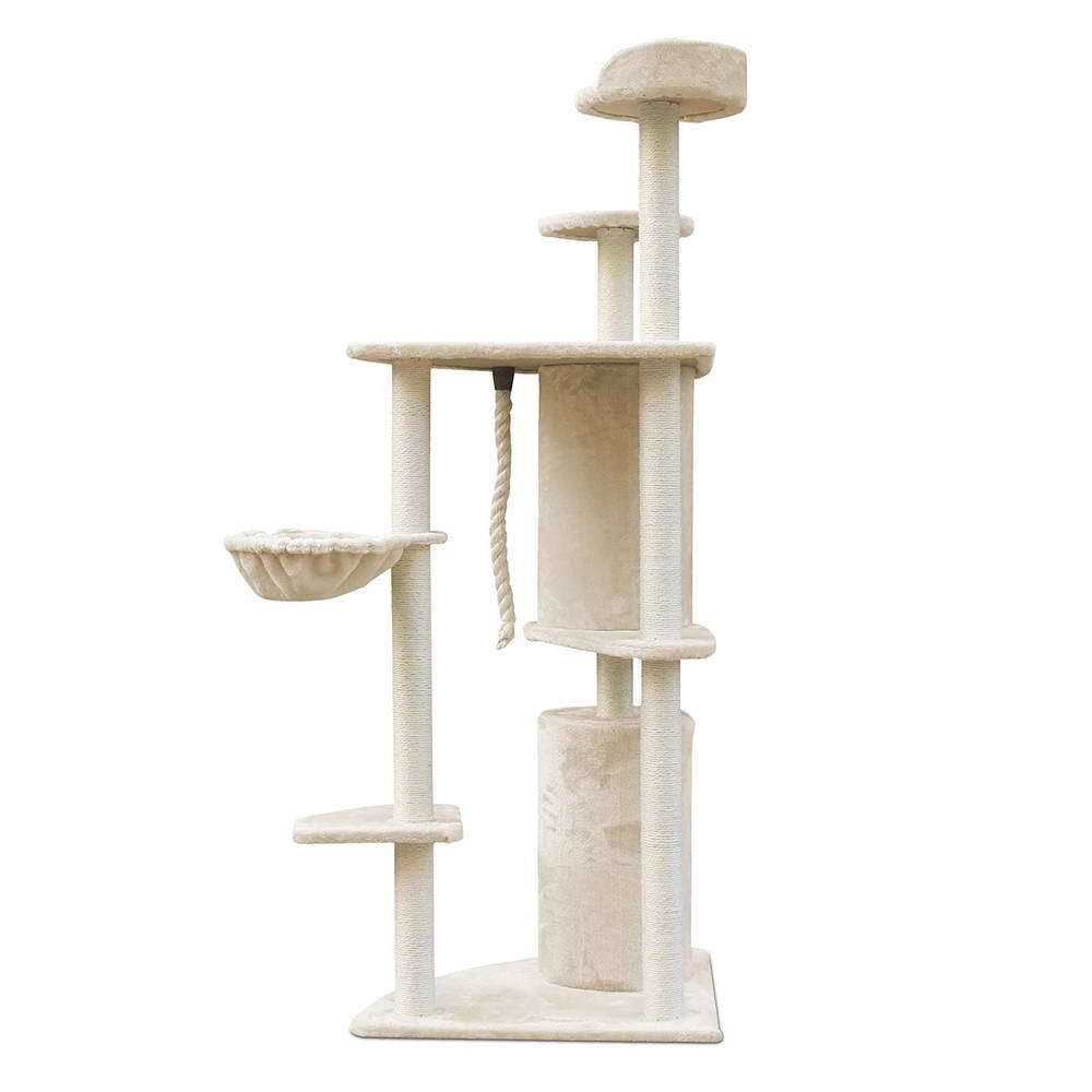 Catify 170cm XL Multi Level Cat Scratching Post Tree Post House Tower-Beige