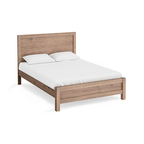 Melbourne Bed Frame King Single Size - Solid Wood Veneered Acacia with Oak Slats