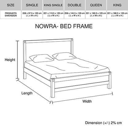 Adelaide King Single Bed Frame - Oak Timber Slat and Solid Wood Veneered Acacia