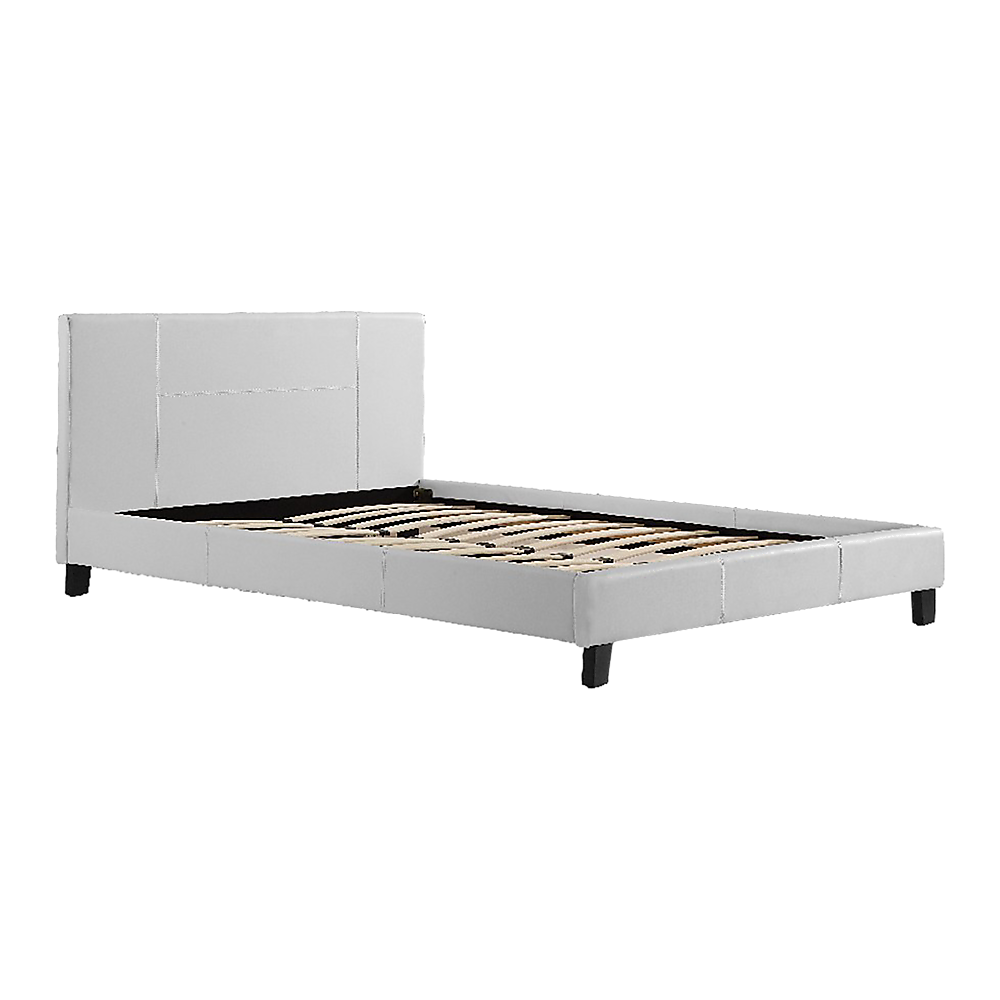 Tokyo Double PU Leather Bed Frame White