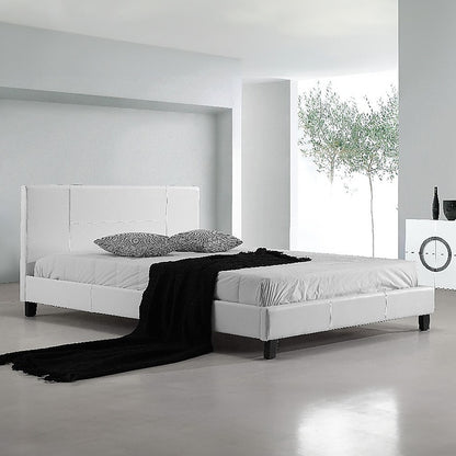 Tokyo Double PU Leather Bed Frame White