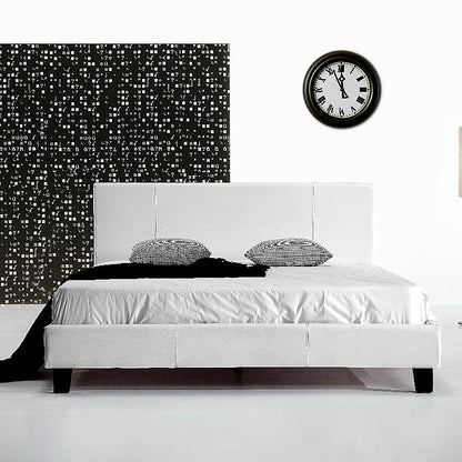 Tokyo Double PU Leather Bed Frame White