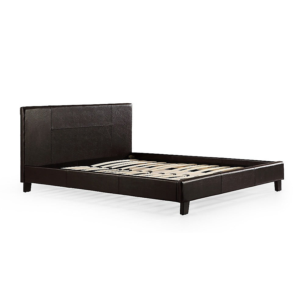 Tokyo Double PU Leather Bed Frame Brown