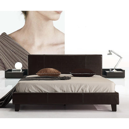 Tokyo Double PU Leather Bed Frame Brown