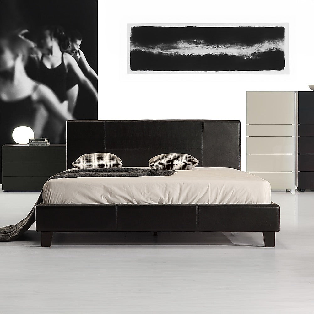 Tokyo Double PU Leather Bed Frame Black