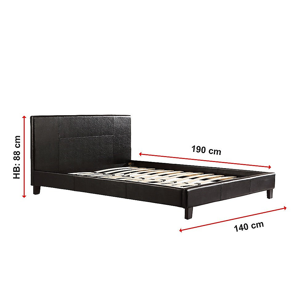 Tokyo Double PU Leather Bed Frame Black