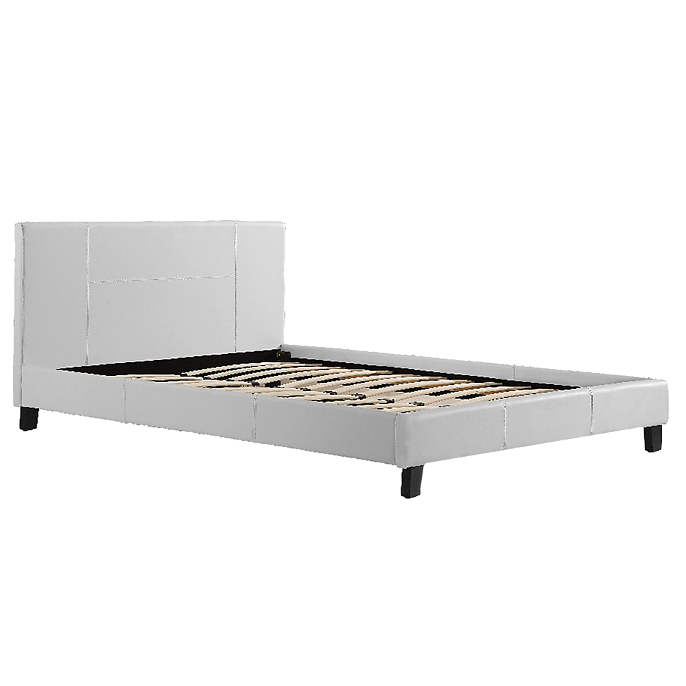 Tokyo Queen PU Leather Bed Frame White