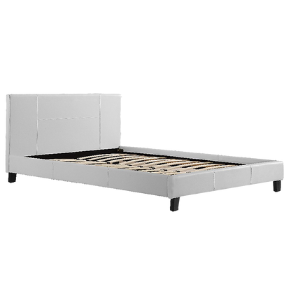 Tokyo Queen PU Leather Bed Frame White