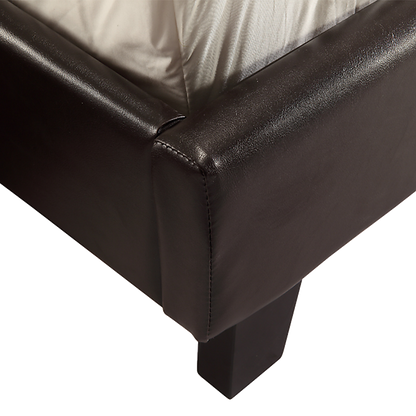 Tokyo Queen PU Leather Bed Frame Brown