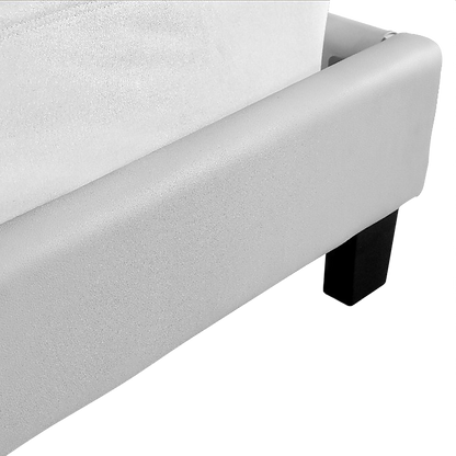 Tokyo King PU Leather Bed Frame White