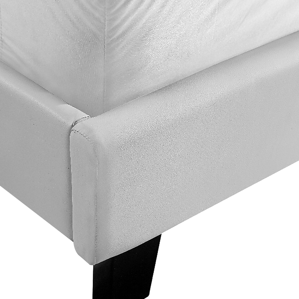 Tokyo King PU Leather Bed Frame White