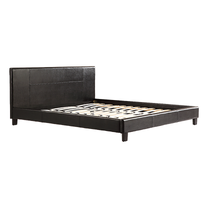 Tokyo King PU Leather Bed Frame Brown