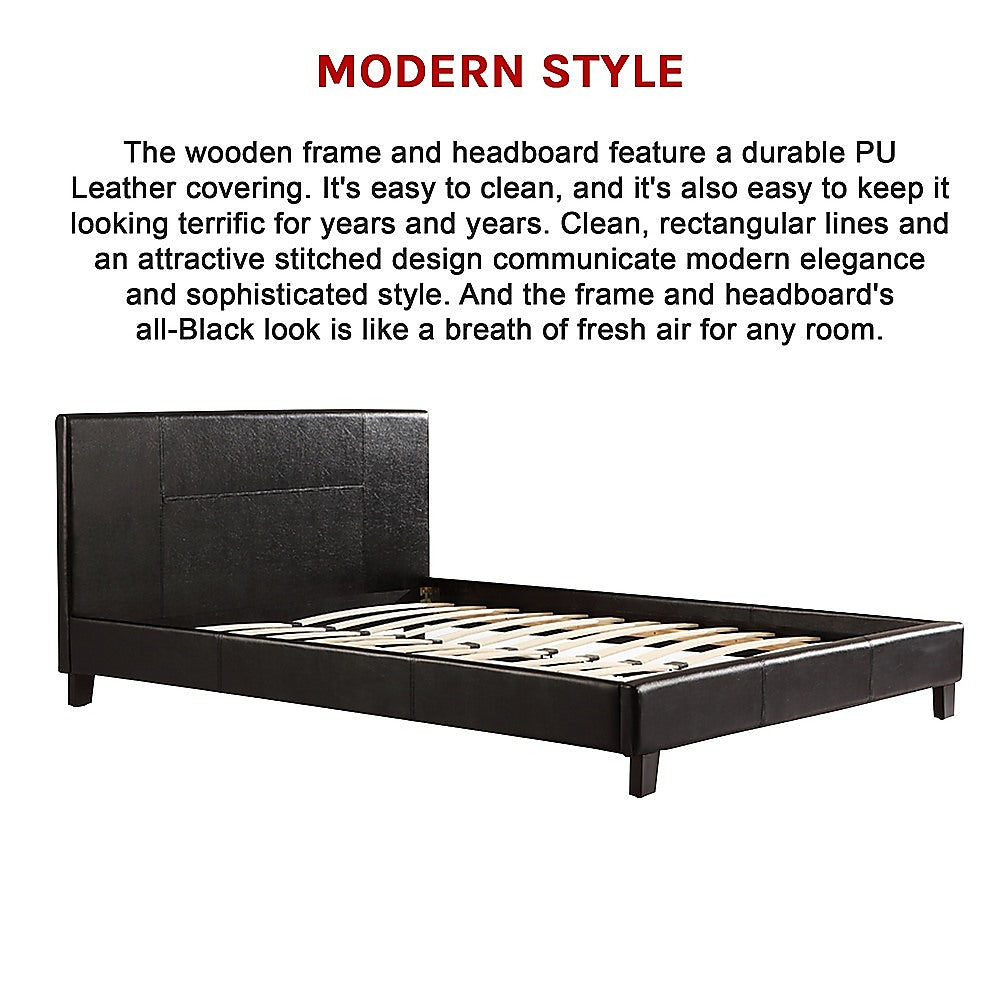 Tokyo Queen PU Leather Bed Frame Black