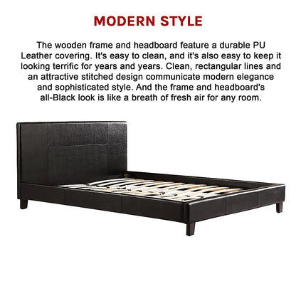 Tokyo Queen PU Leather Bed Frame Black