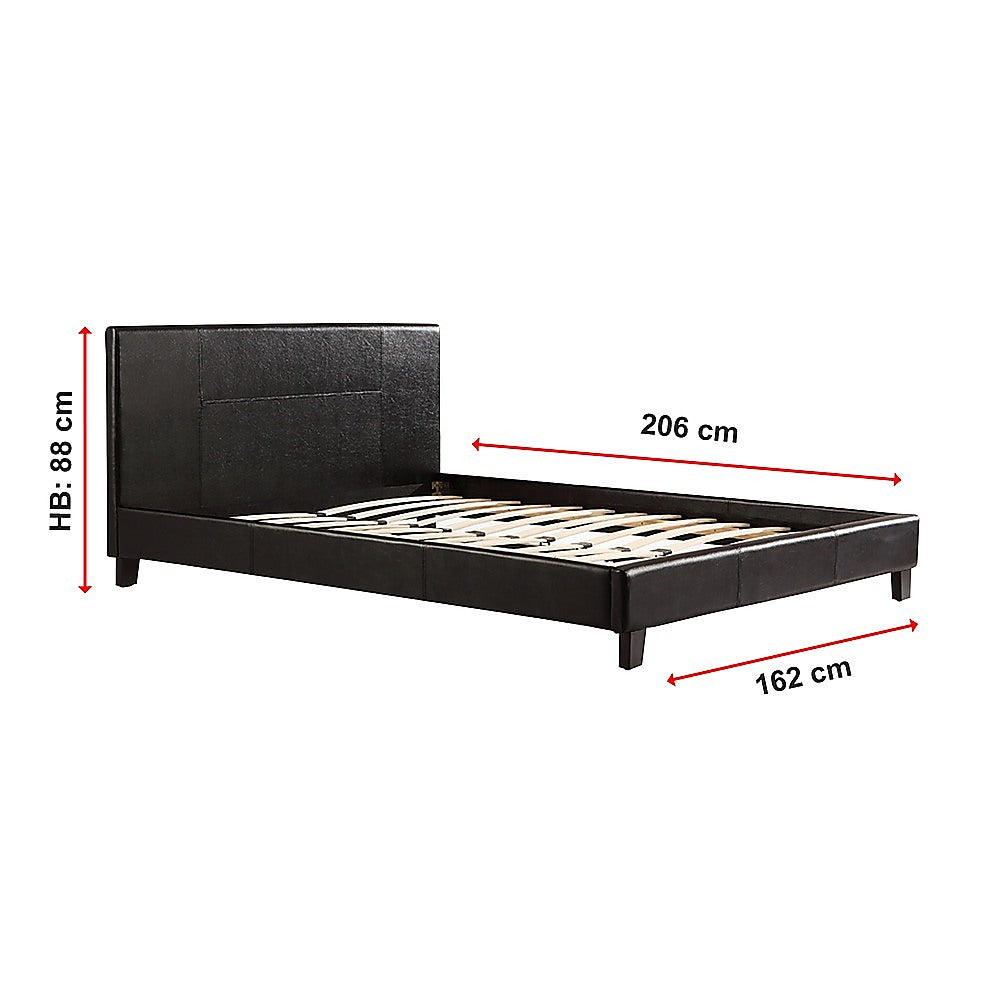 Tokyo Queen PU Leather Bed Frame Black