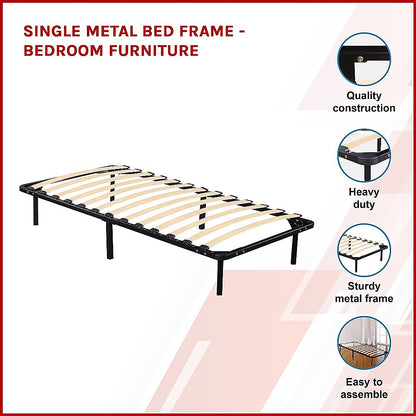 Boston Single Metal Bed Frame - Bedroom Furniture