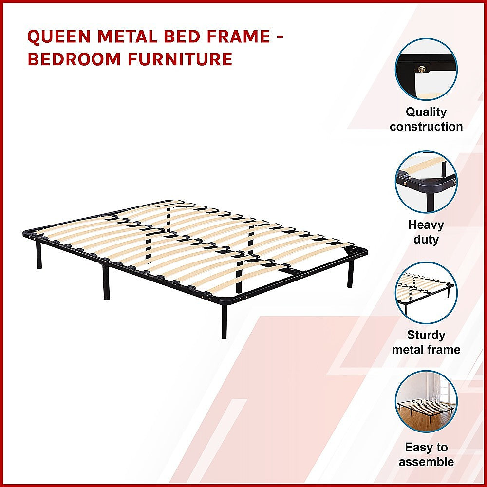 Boston Queen Metal Bed Frame - Bedroom Furniture