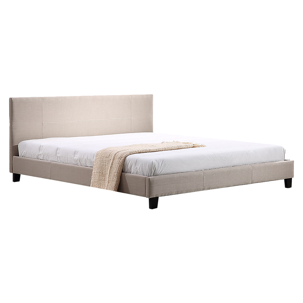 Tokyo King Linen Fabric Bed Frame Beige