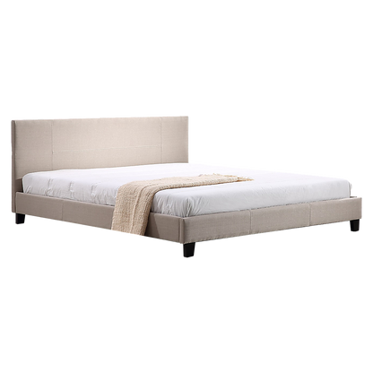 Tokyo King Linen Fabric Bed Frame Beige