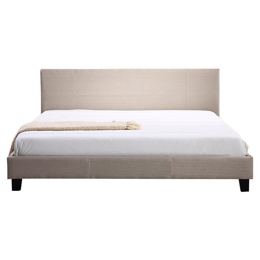 Tokyo King Linen Fabric Bed Frame Beige