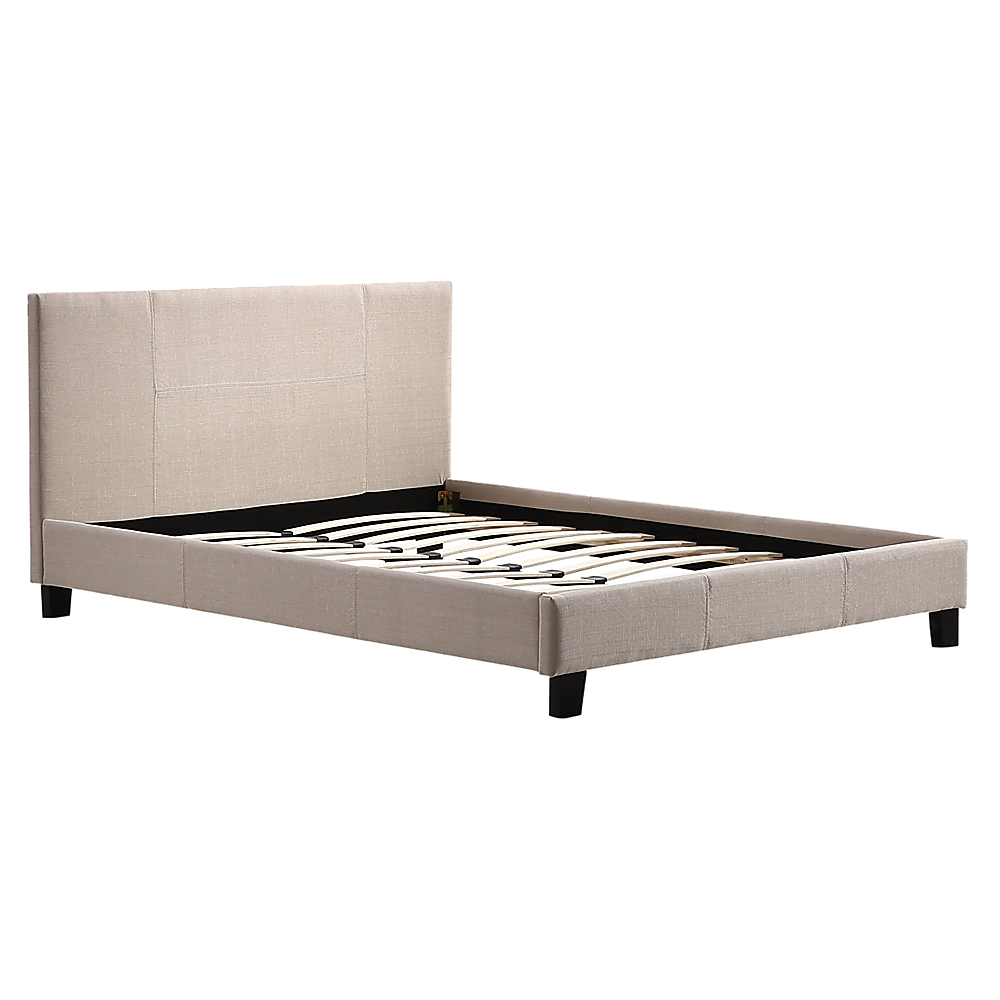 Tokyo Double Linen Fabric Bed Frame Beige