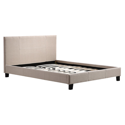 Tokyo Double Linen Fabric Bed Frame Beige