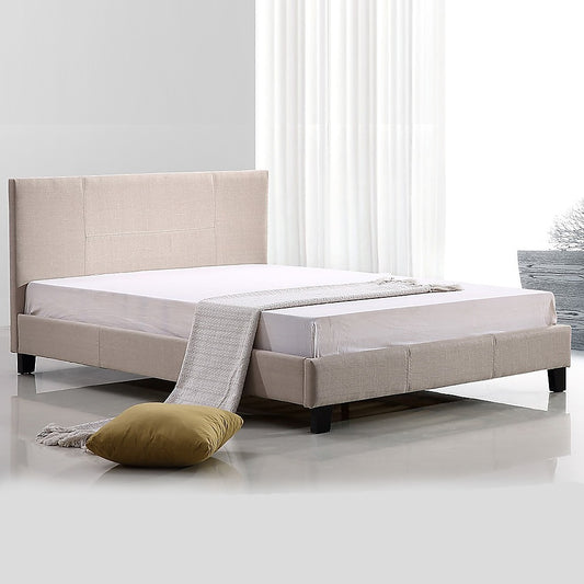 Tokyo Double Linen Fabric Bed Frame Beige