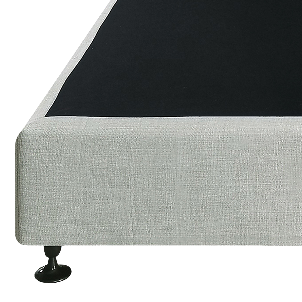 Geneva Queen Ensemble Bed Base Platinum Light Grey Linen Fabric