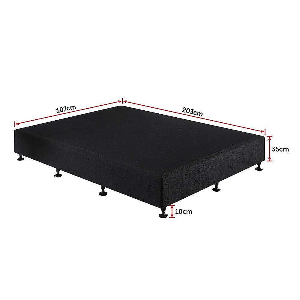 Palermo King Single Ensemble Bed Base Midnight Black Linen Fabric