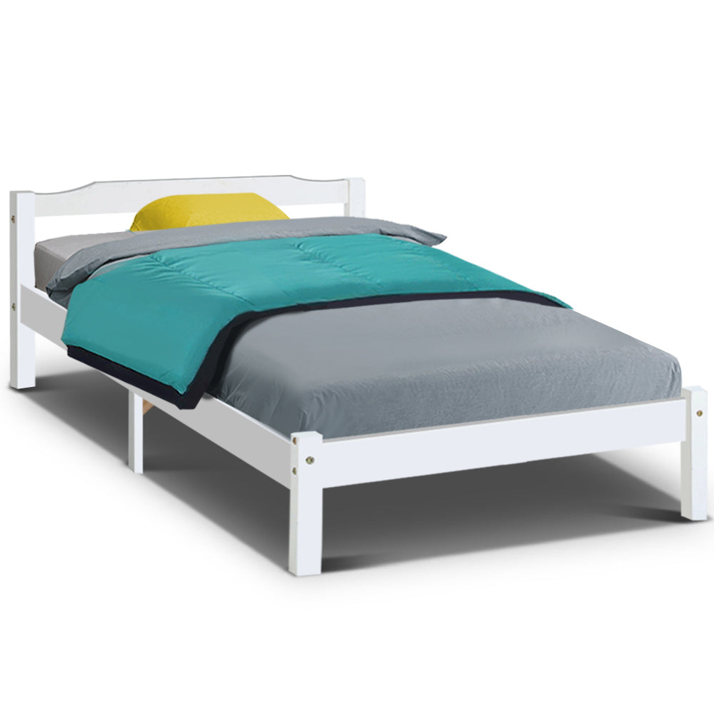 online Bed Frame King Single Size Wooden Mattress