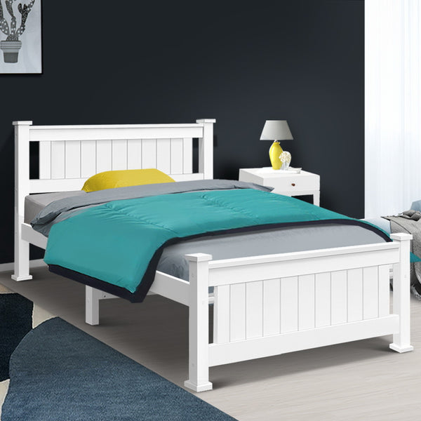 King Single Wooden Bed Frame White Goods Australia