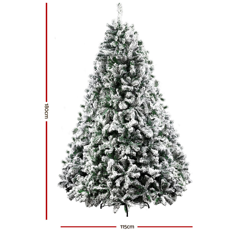 MerryPines Christmas Tree 1.8M Xmas Trees Decorations Snowy 758 Tips