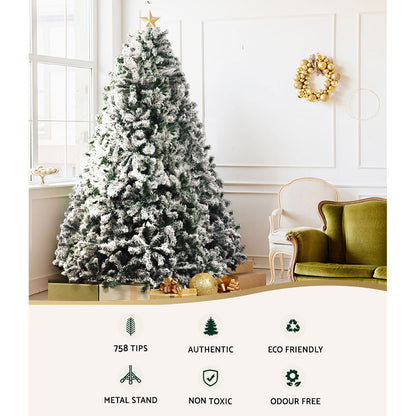 MerryPines Christmas Tree 1.8M Xmas Trees Decorations Snowy 758 Tips