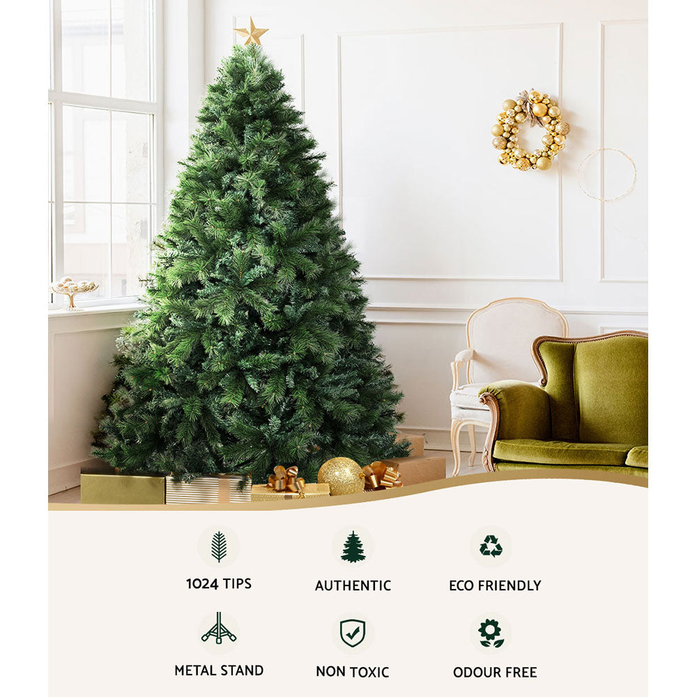 MerryPines Christmas Tree 1.8M Xmas Trees Decorations Pine-Needle 1024 Tips