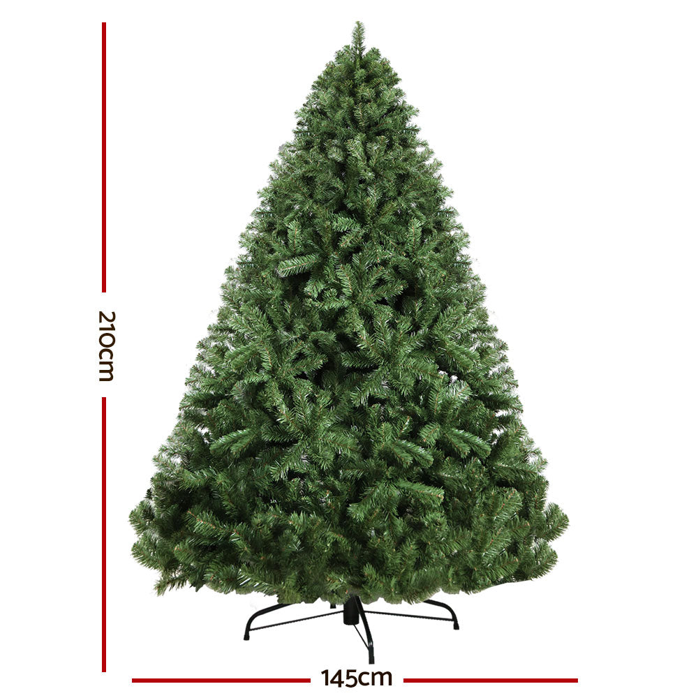 MerryPines Christmas Tree 2.1M Xmas Trees Decorations Green 1250 Tips