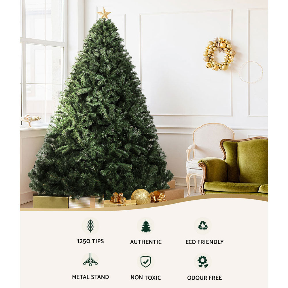 MerryPines Christmas Tree 2.1M Xmas Trees Decorations Green 1250 Tips