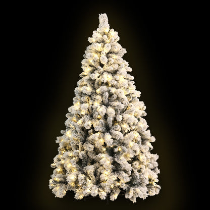 MerryPines Christmas Tree 2.1M Xmas Tree with 500 LED Lights Snowy Tips