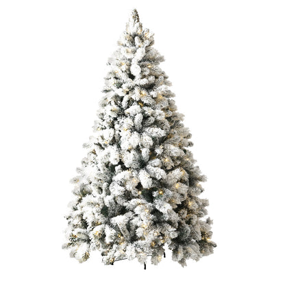 MerryPines Christmas Tree 2.1M Xmas Tree with 500 LED Lights Snowy Tips