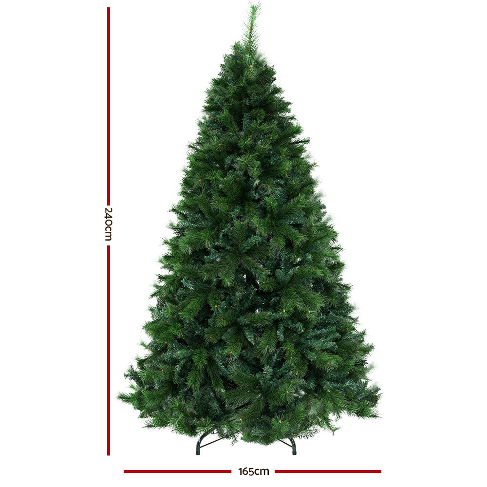 MerryPines Christmas Tree 2.4M Xmas Trees Decorations Pine-Needle 2100 Tips