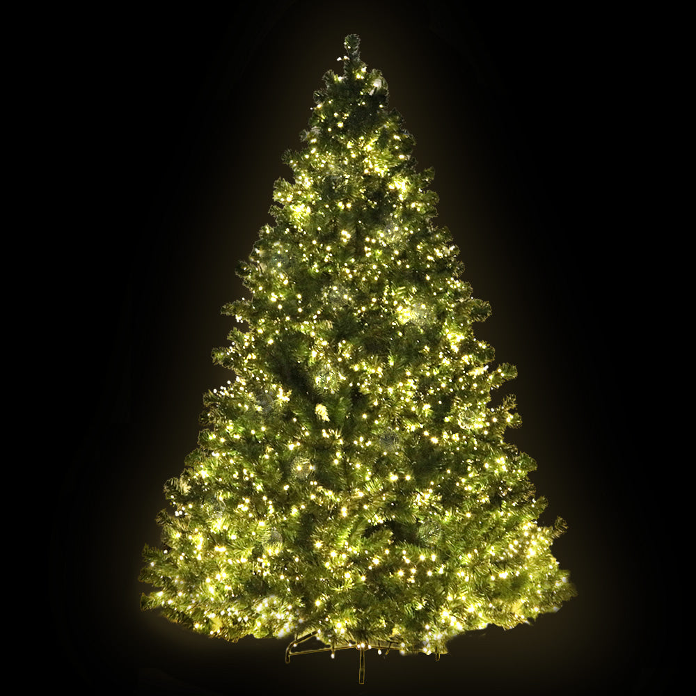 MerryPines Christmas Tree 2.4M Xmas Tree 3190 LED Lights 8 Modes Warm White