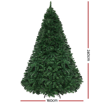 MerryPines Christmas Tree 2.4M Xmas Tree with 3190 LED Lights Multi Colour